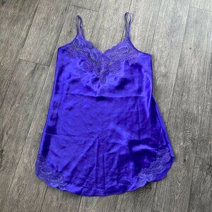 Victoria Secret Vintage Gold Label Babydoll Slip Dress Second Skin Medium Purple